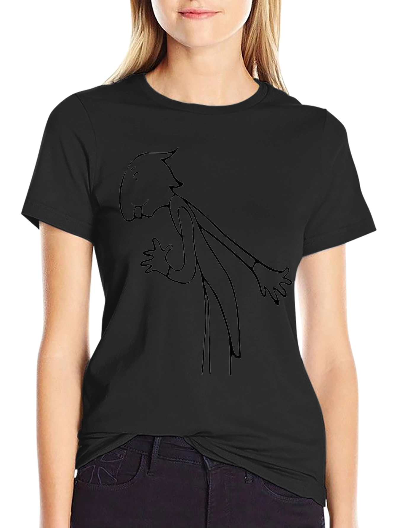 Abstract Character Graphic Black Tee