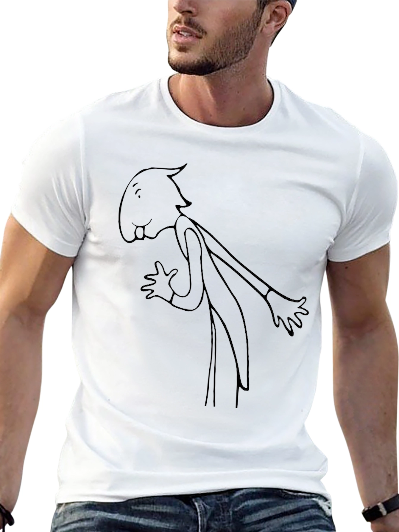 Abstract Character Graphic Black Tee