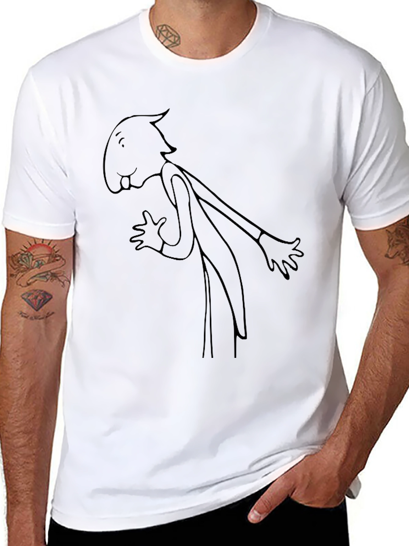 Abstract Character Graphic Black Tee