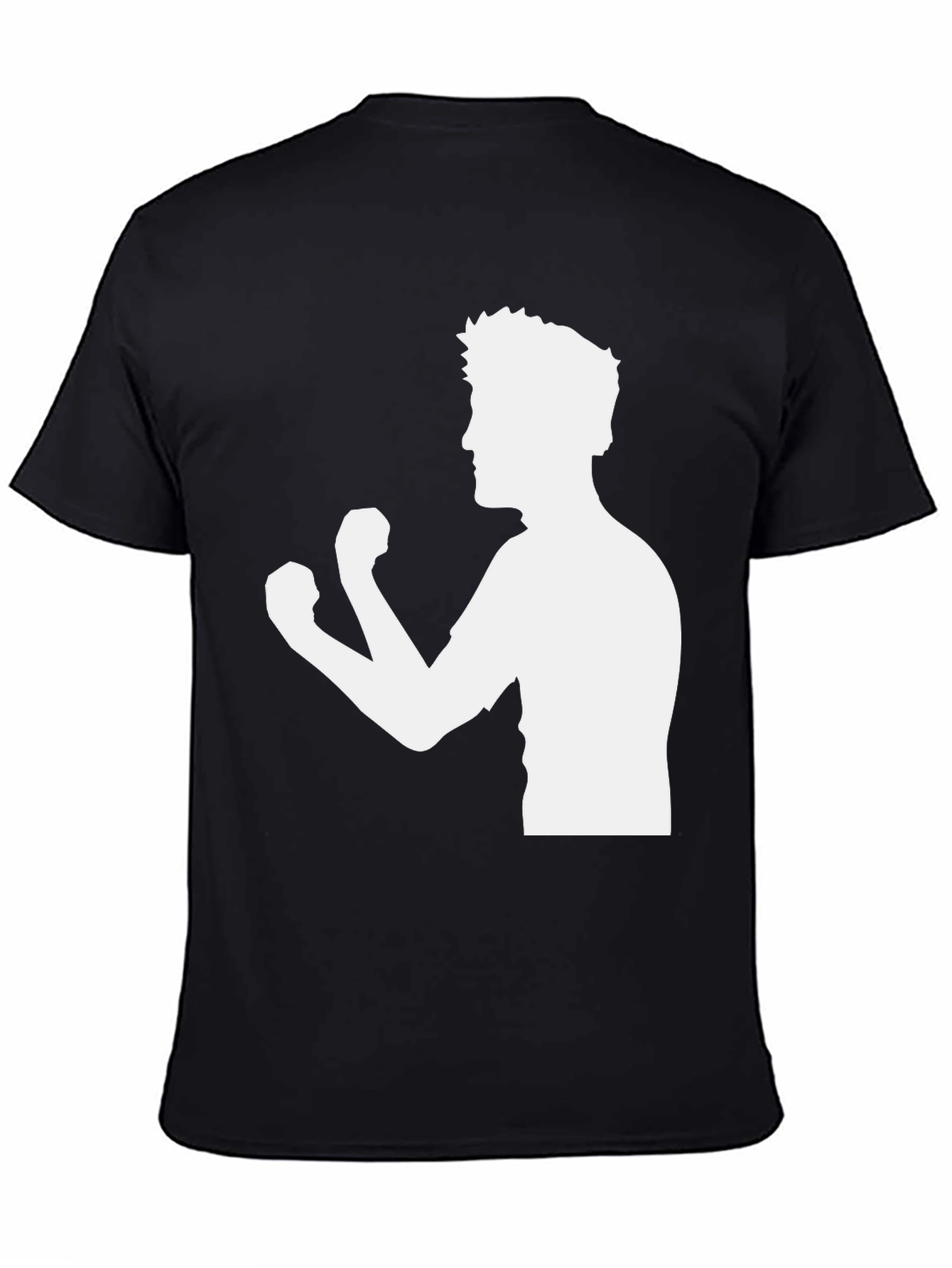 Boxing Silhouette Graphic Black Tee