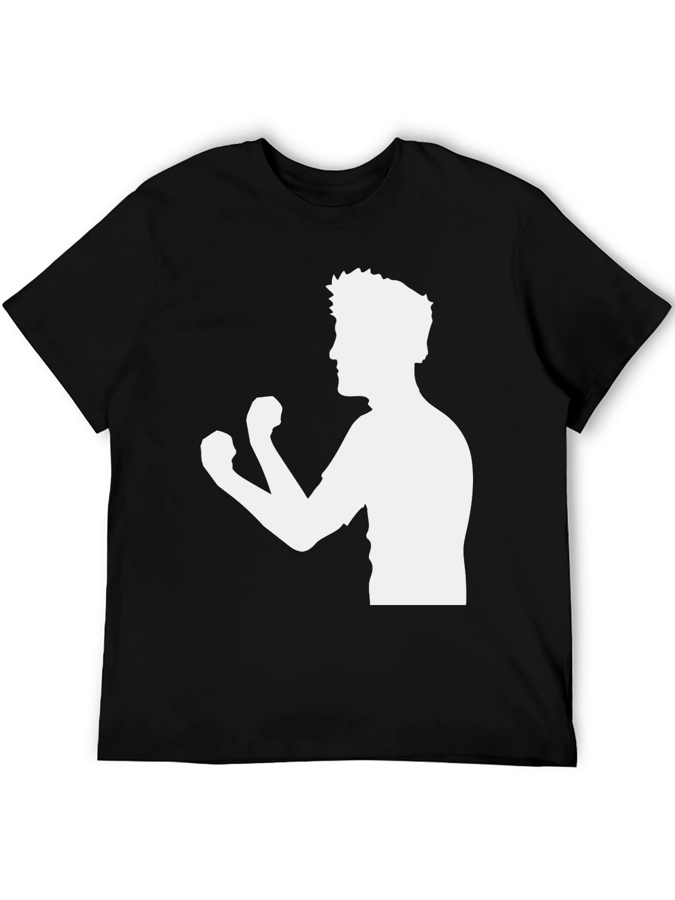 Boxing Silhouette Graphic Black Tee
