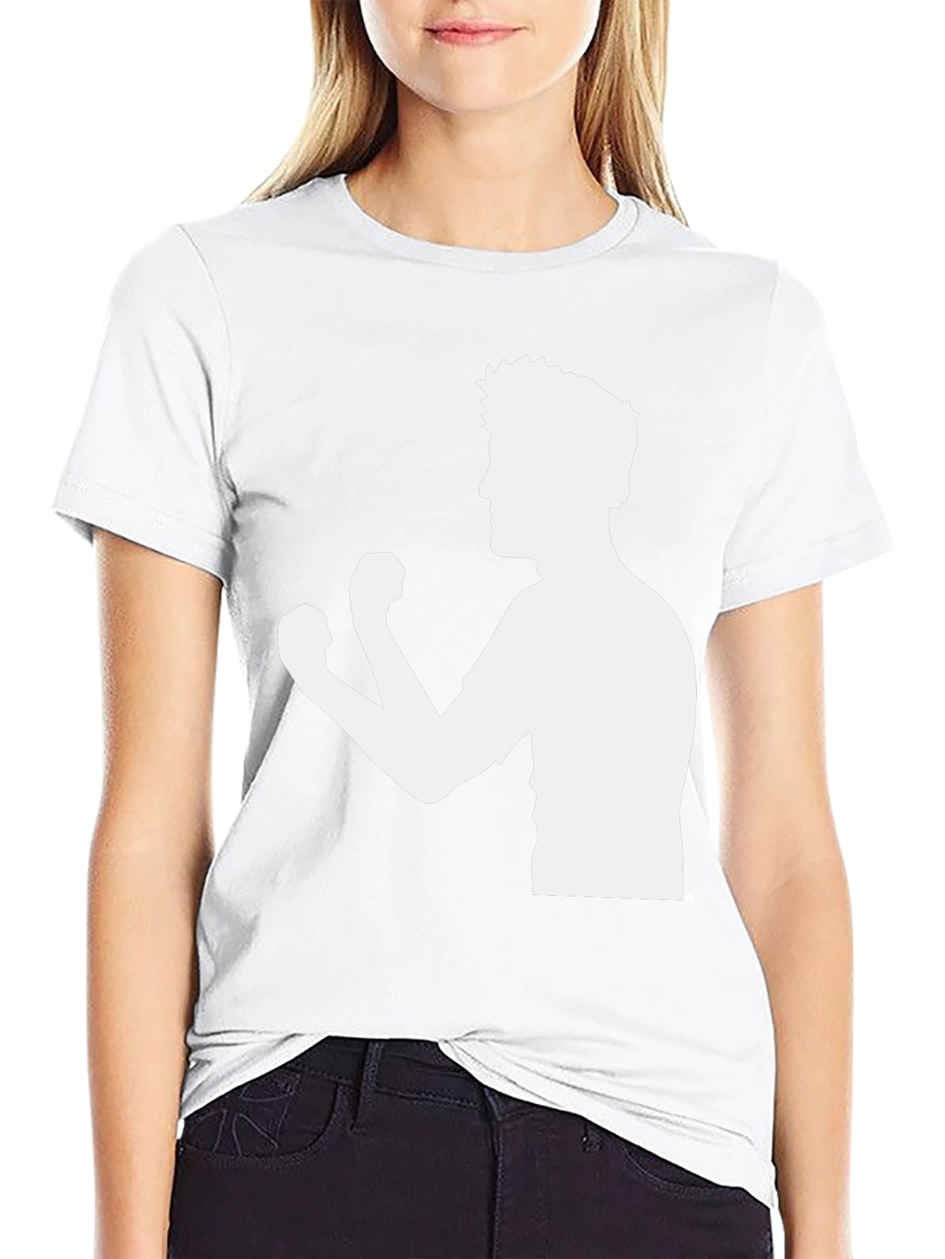Boxing Silhouette Graphic Black Tee