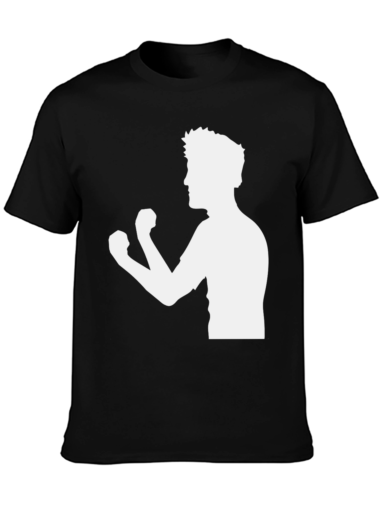 Boxing Silhouette Graphic Black Tee