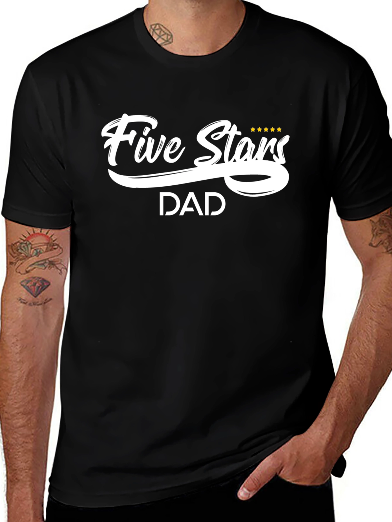 Five Stars Dad Graphic T-Shirt