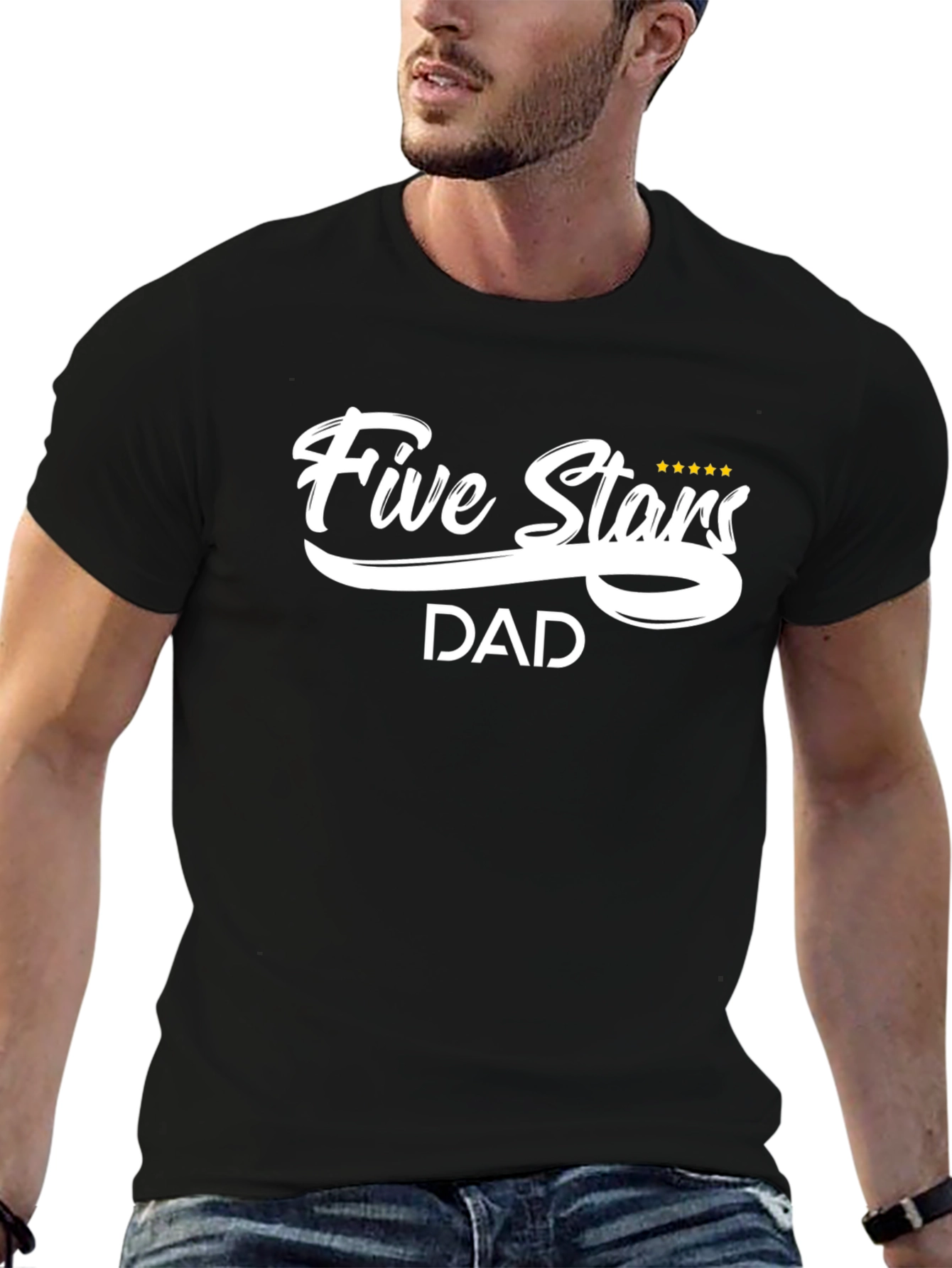 Five Stars Dad Graphic T-Shirt