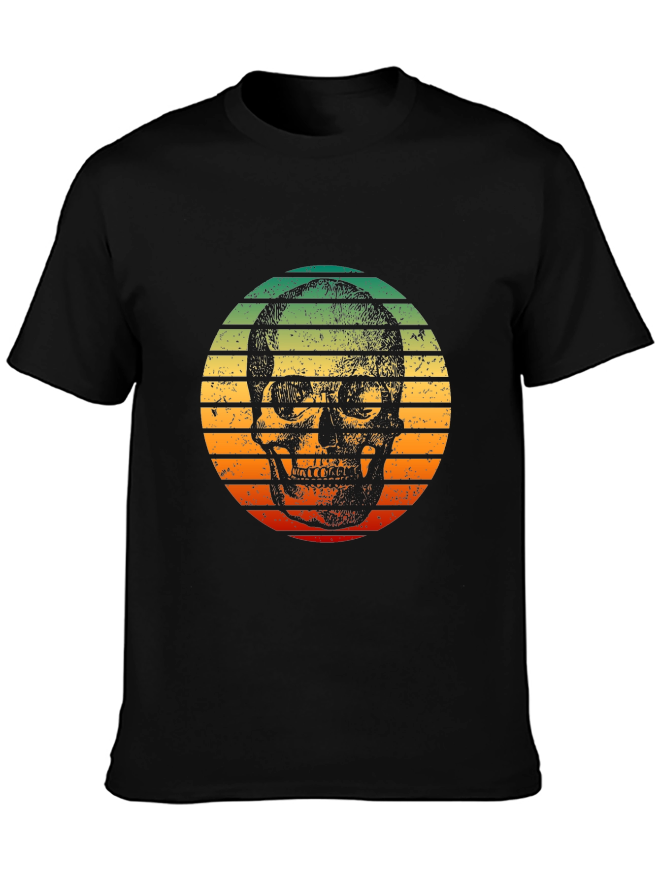 Skull Sunset Graphic Tee - Retro Style