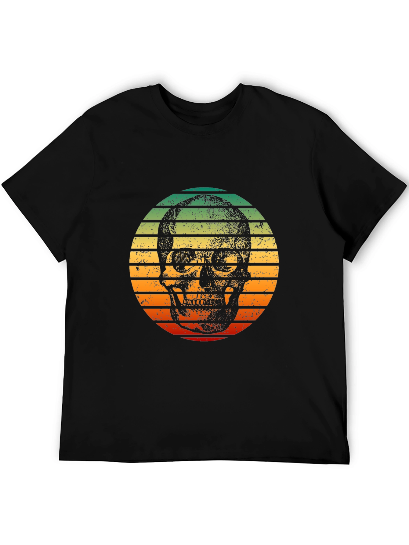 Skull Sunset Graphic Tee - Retro Style