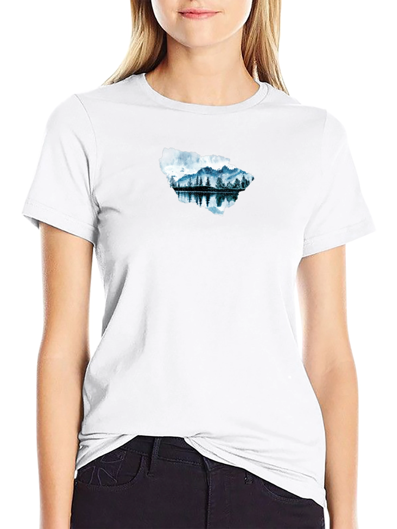 Mountain Lake Graphic Tee - Black