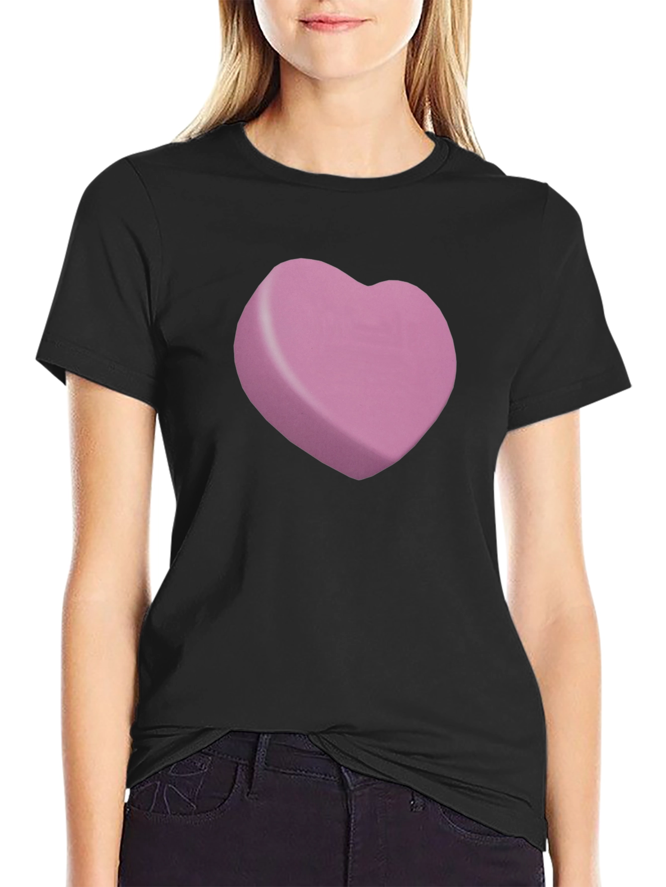 Heart Candy Graphic Black T-Shirt