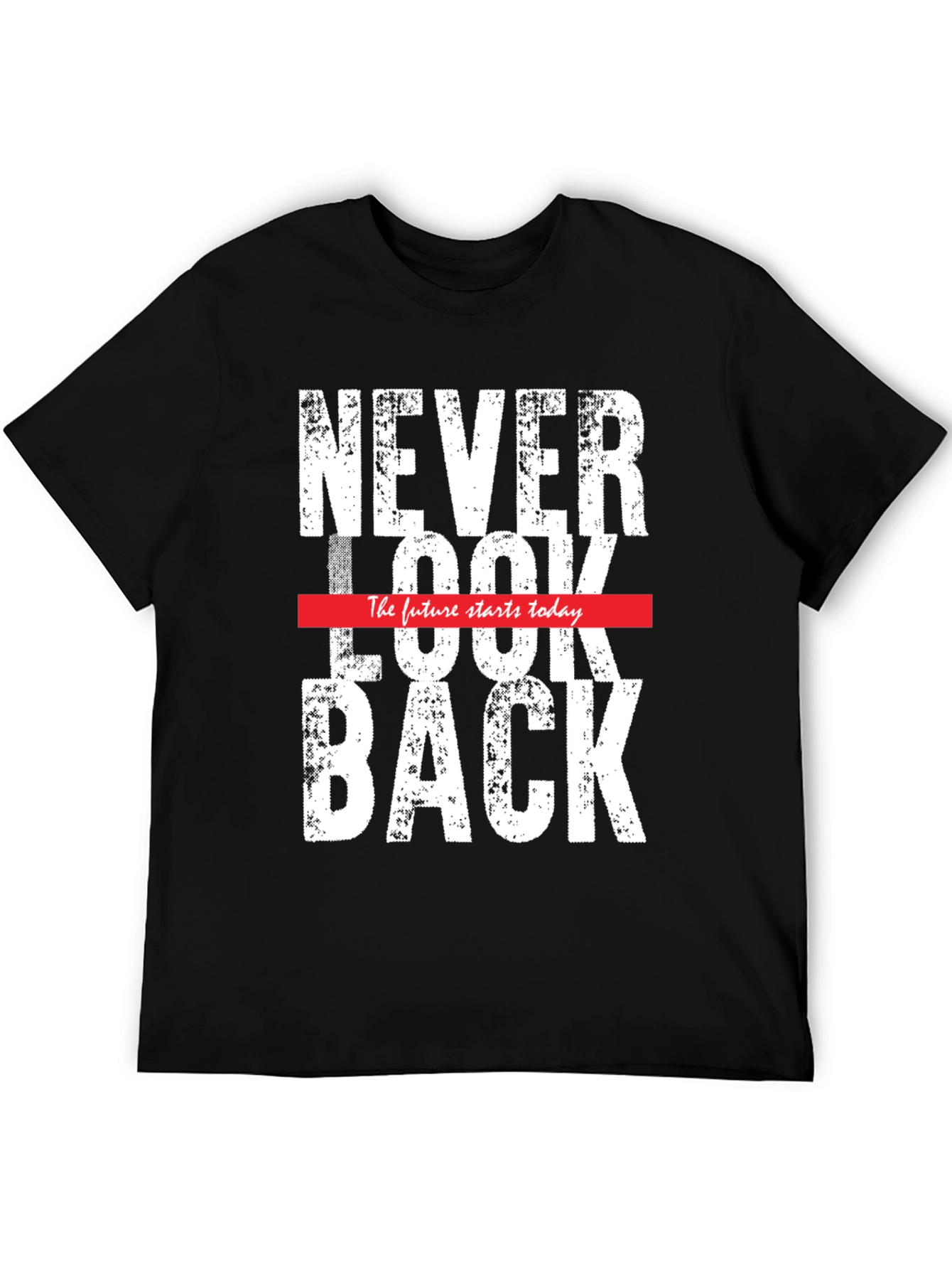 Never Look Back Graphic Tee - Mens Black T-Shirt