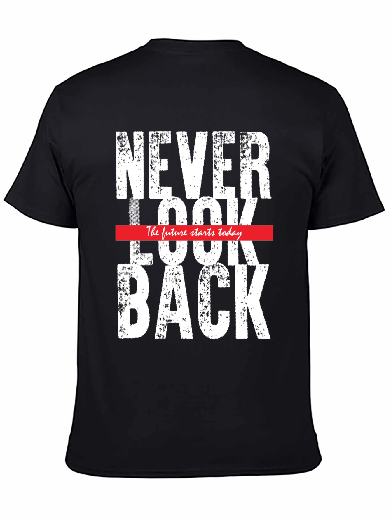 Never Look Back Graphic Tee - Mens Black T-Shirt