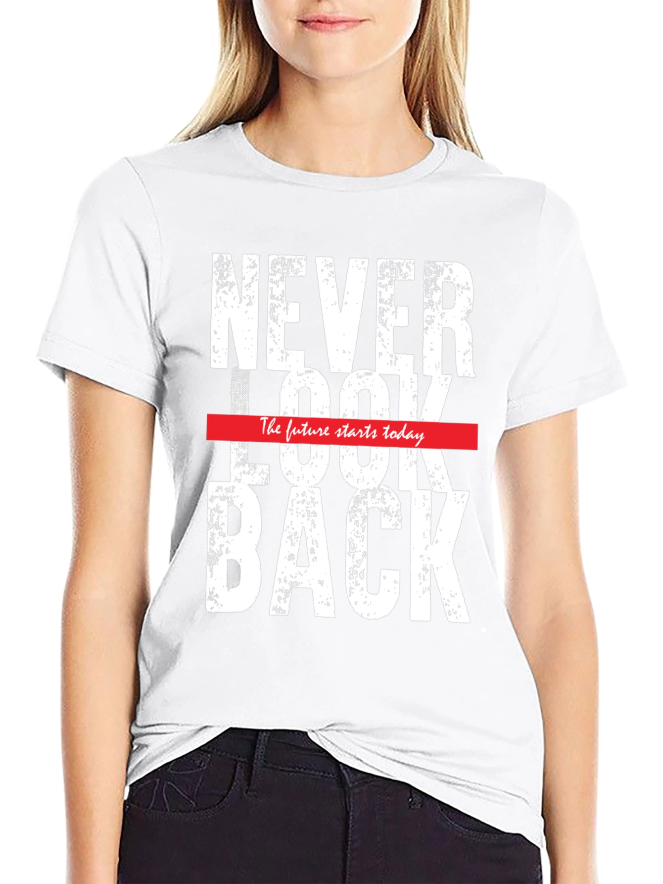 Never Look Back Graphic Tee - Mens Black T-Shirt