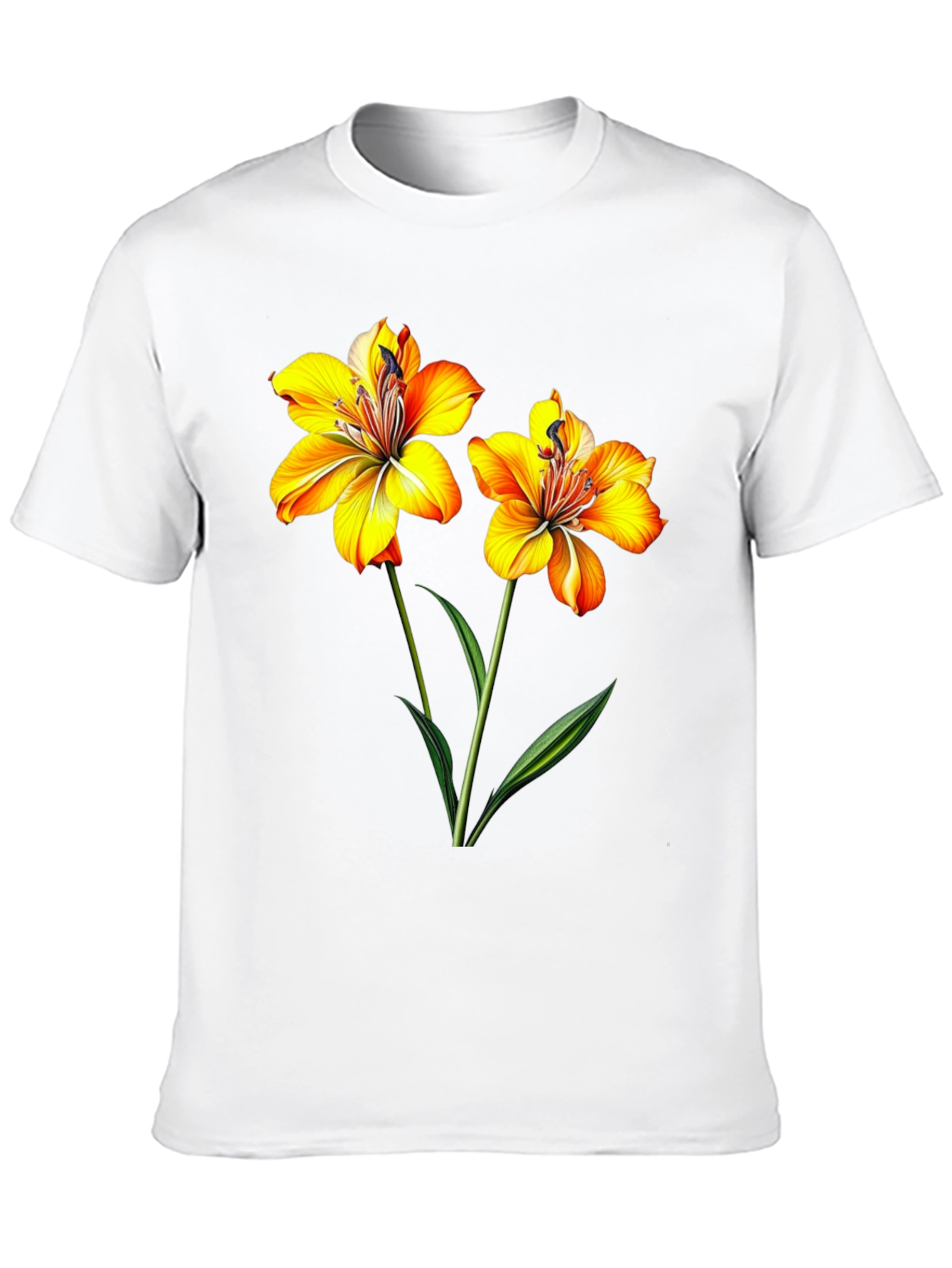 Floral Print Black T-Shirt for Men