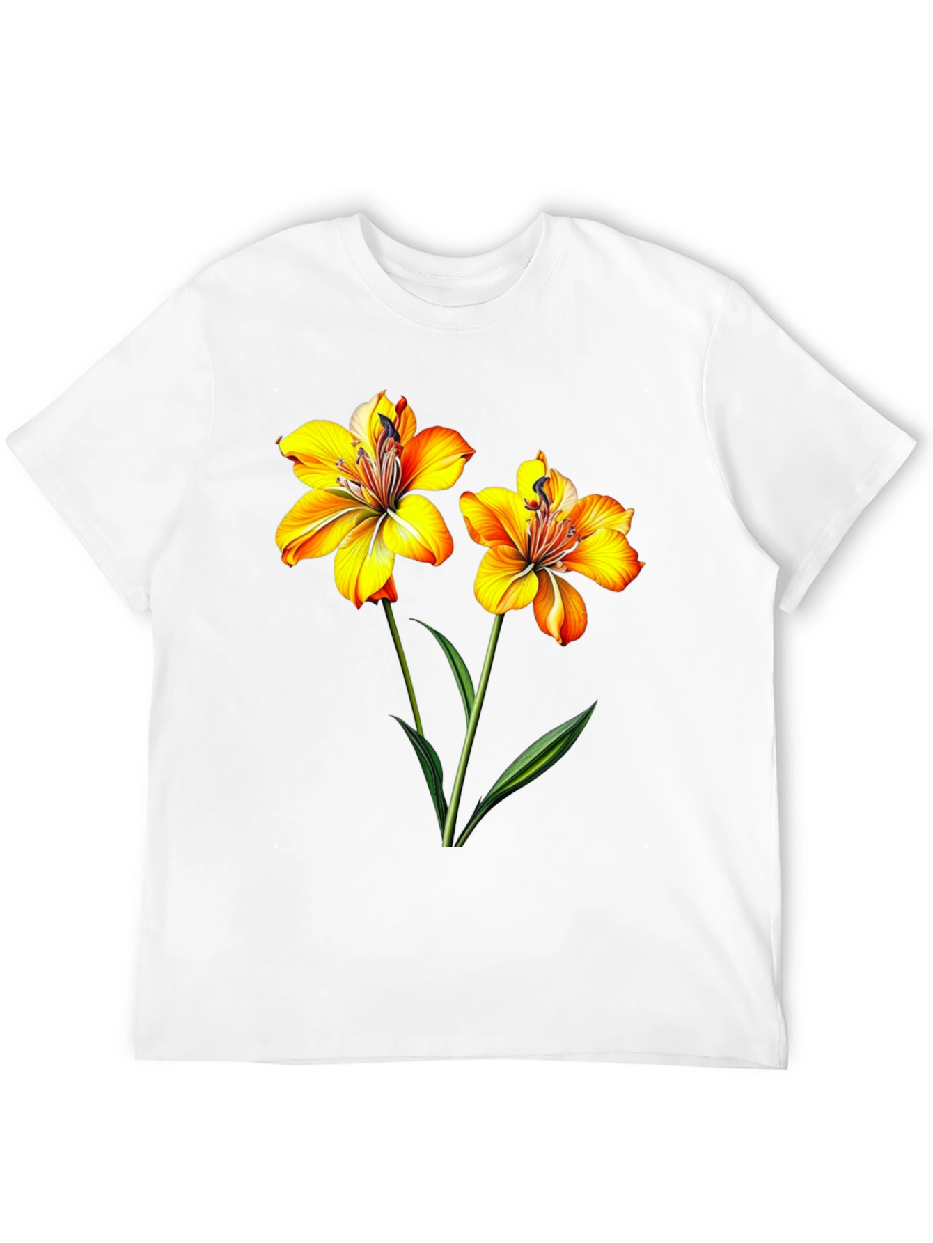 Floral Print Black T-Shirt for Men