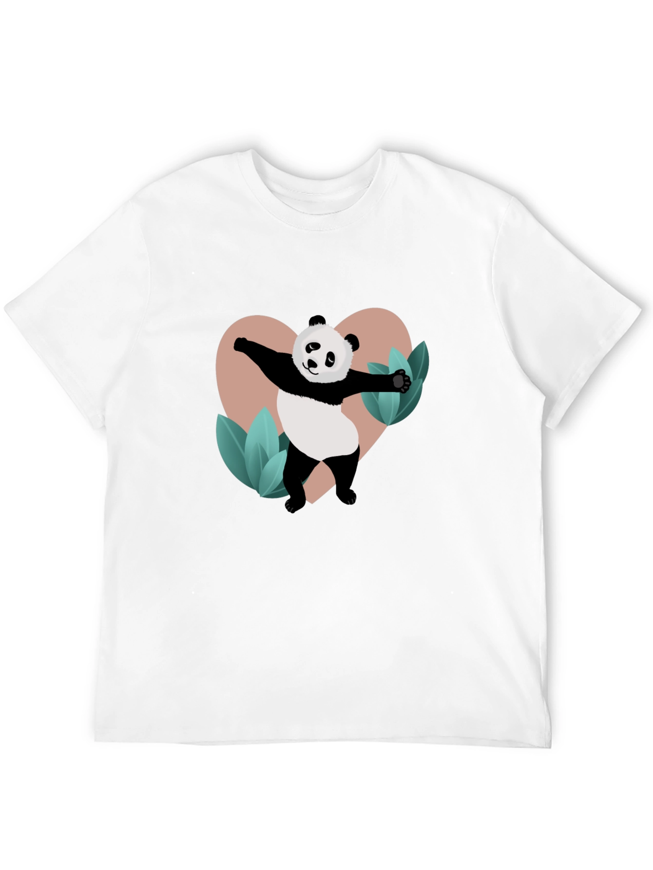Panda Heart Graphic Black T-Shirt