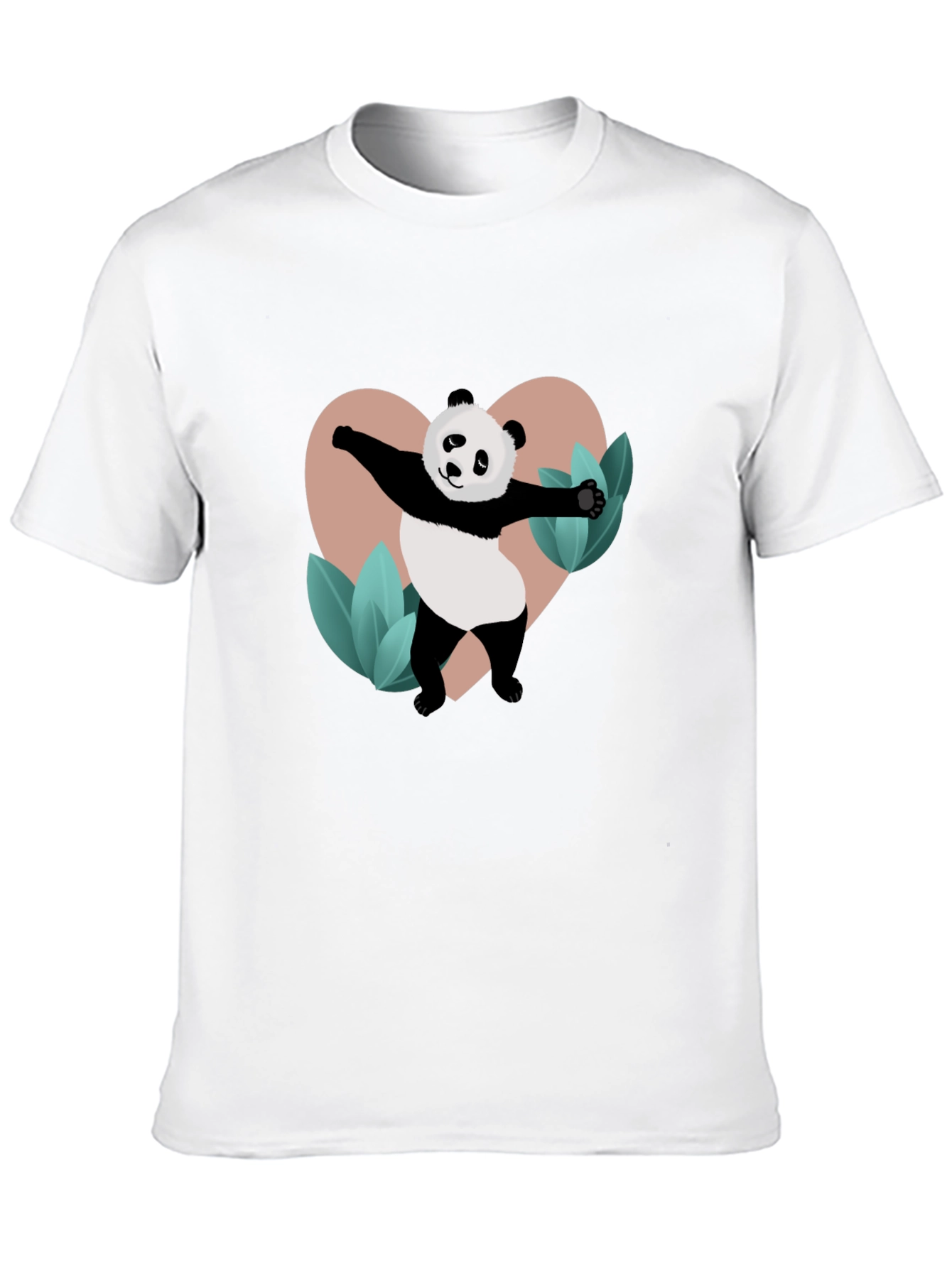 Panda Heart Graphic Black T-Shirt