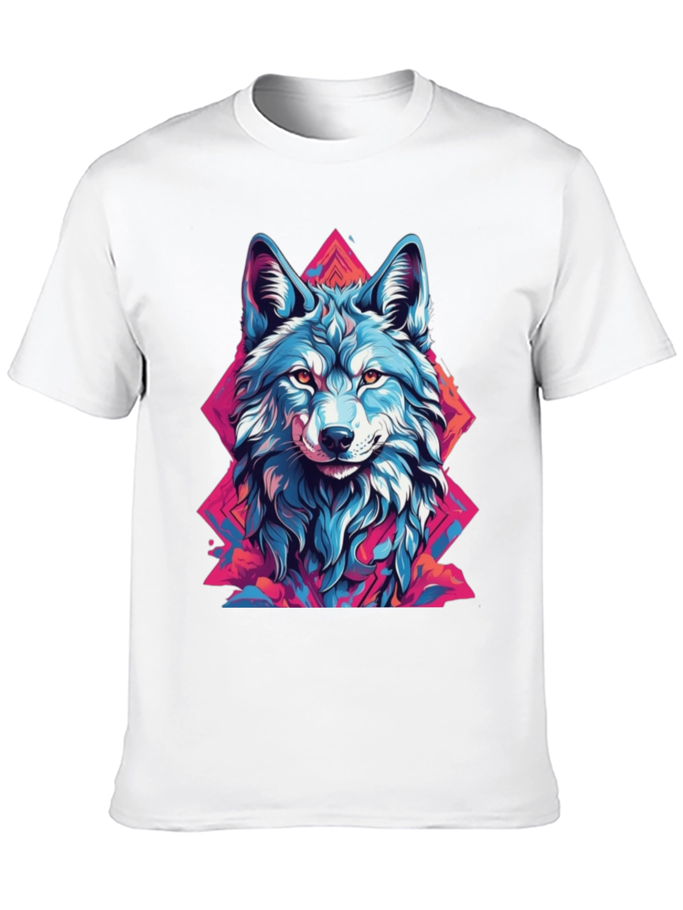 Abstract Wolf Graphic Tee - Mens Black T-Shirt