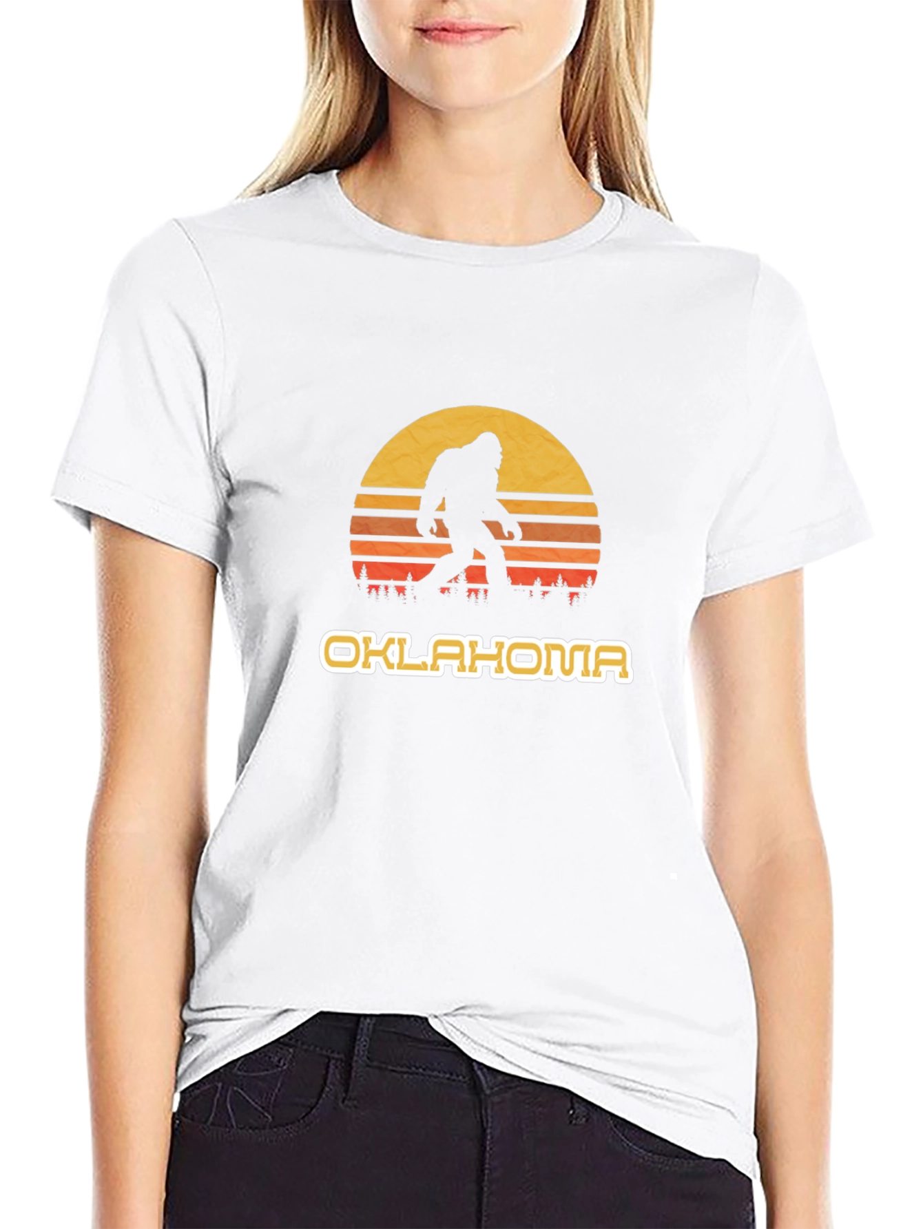Oklahoma Bigfoot Sunset Graphic Tee