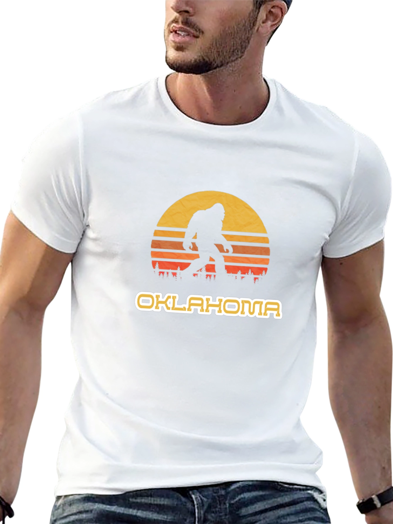 Oklahoma Bigfoot Sunset Graphic Tee