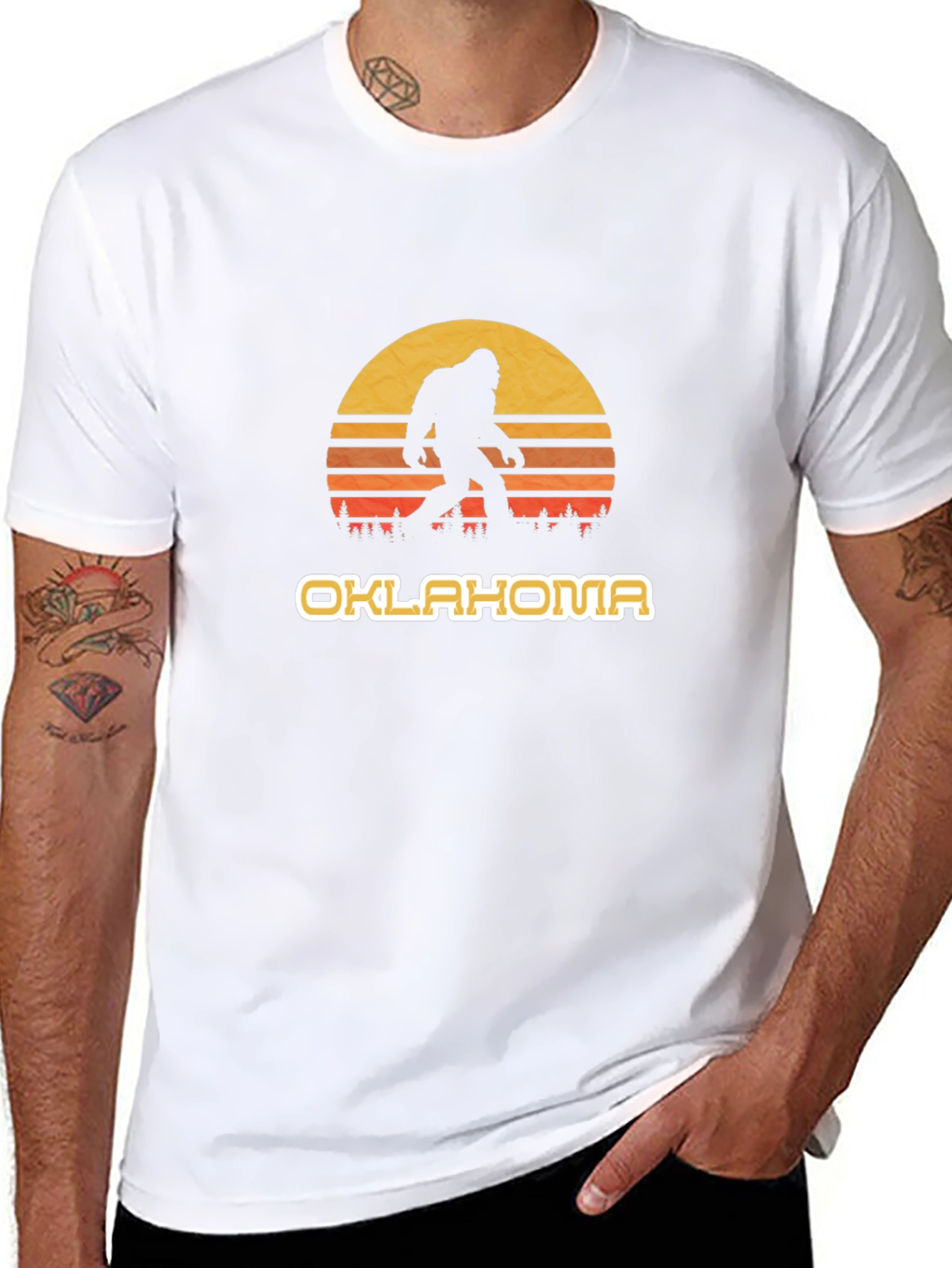 Oklahoma Bigfoot Sunset Graphic Tee