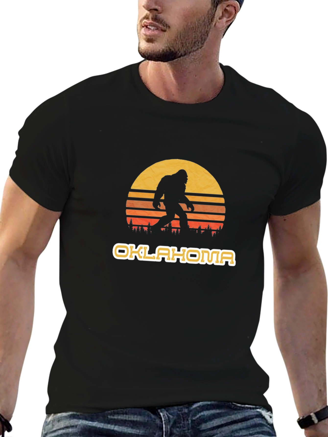 Oklahoma Bigfoot Sunset Graphic Tee