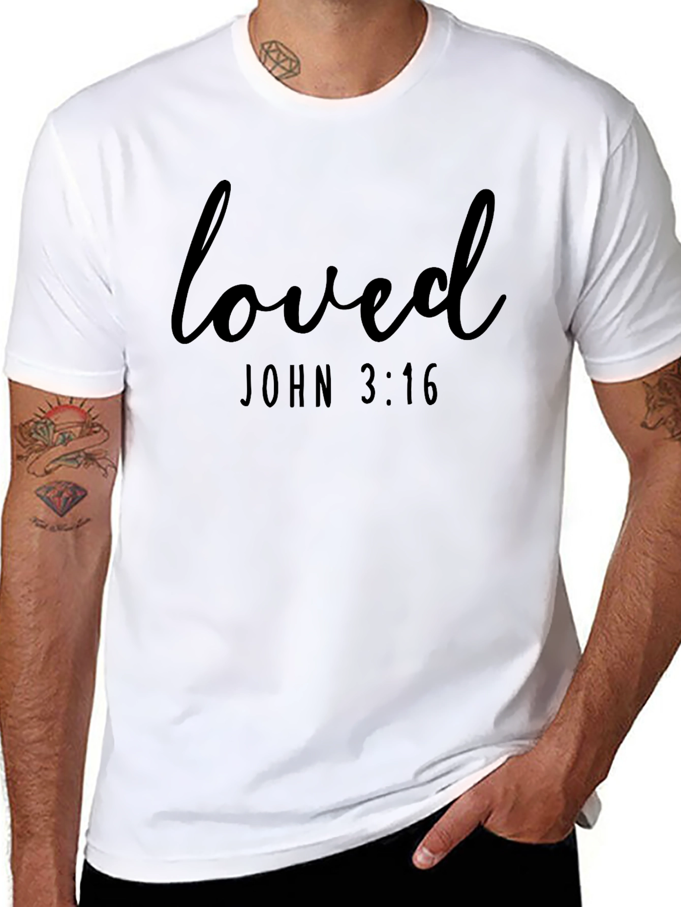 Loved John 3:16 Black T-Shirt