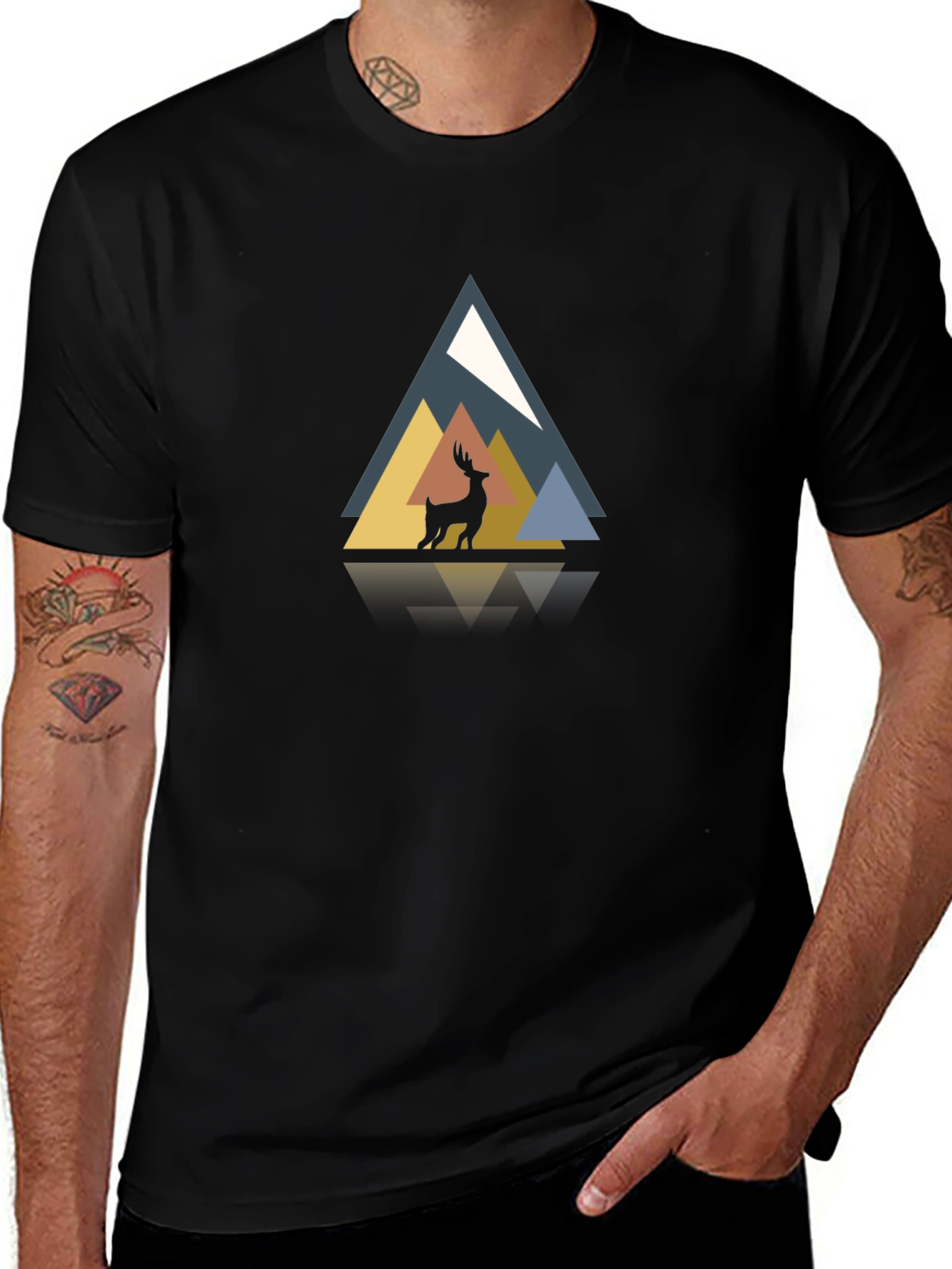 Geometric Deer Graphic Tee