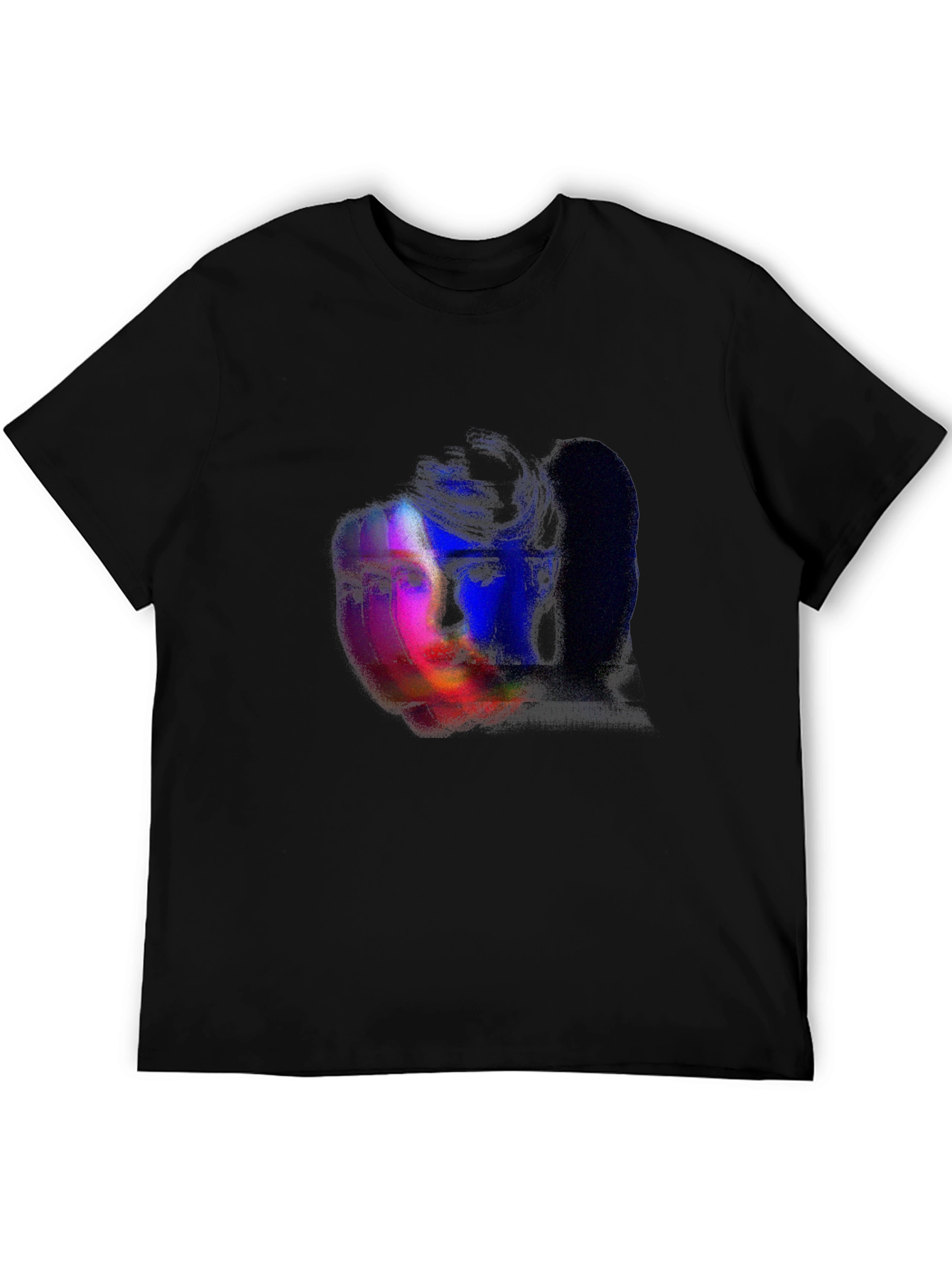 Glitch Portrait Graphic Tee - Black