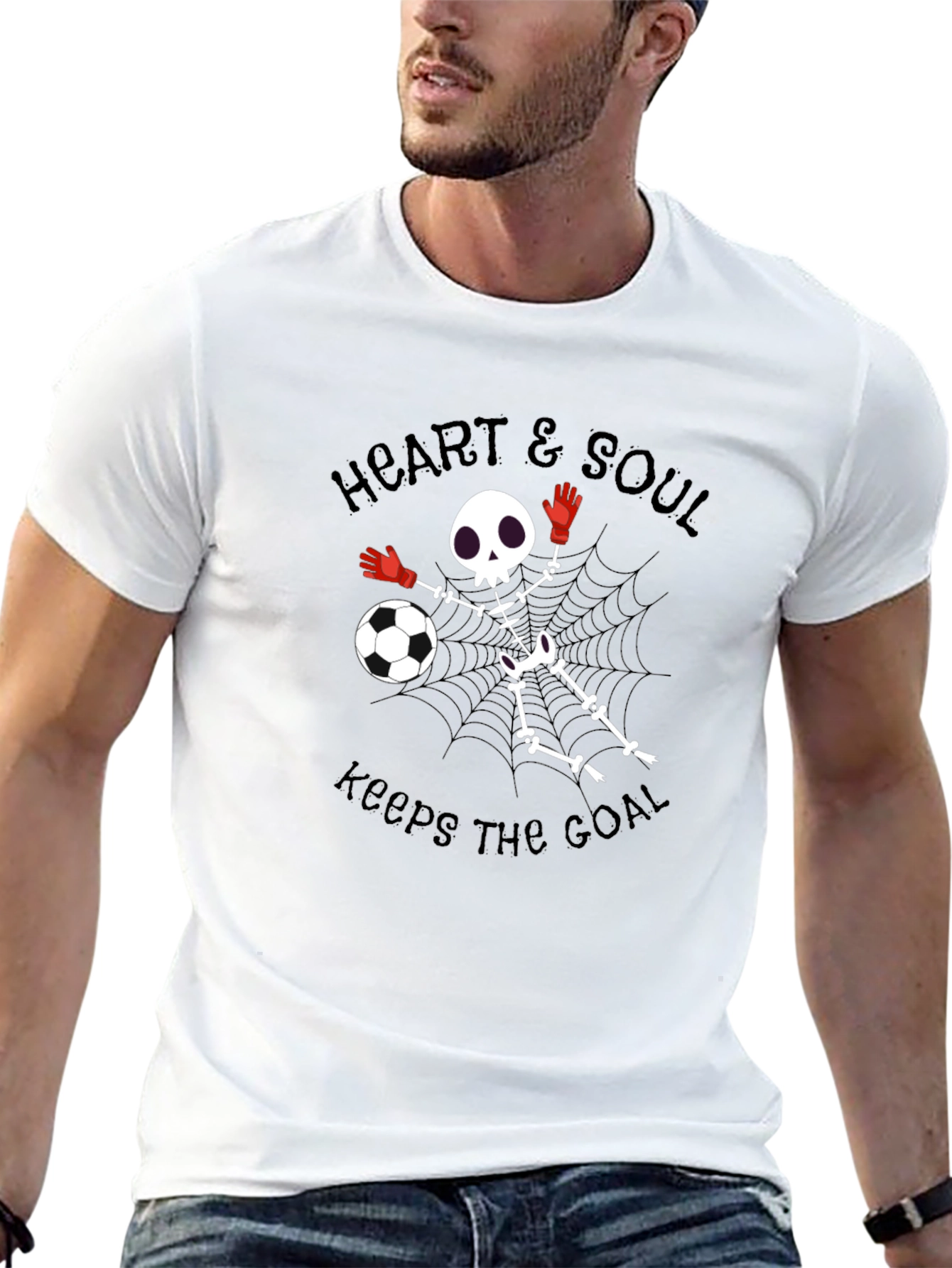 Heart & Soul Soccer Skeleton Graphic T-Shirt