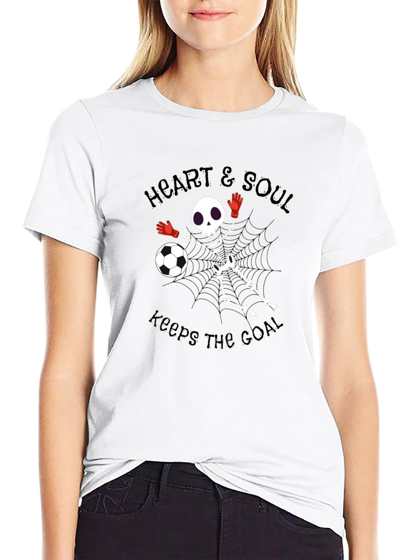 Heart & Soul Soccer Skeleton Graphic T-Shirt