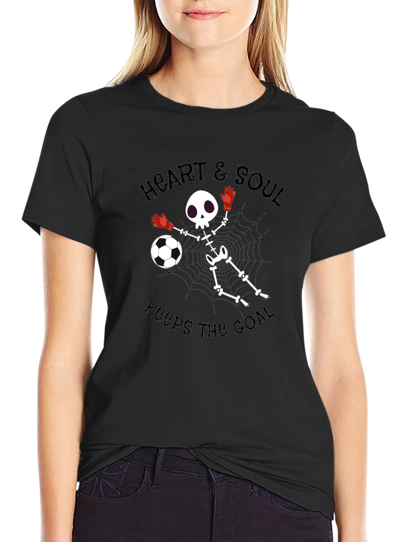 Heart & Soul Soccer Skeleton Graphic T-Shirt