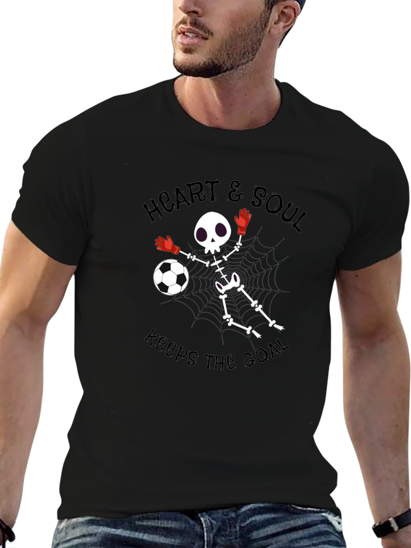 Heart & Soul Soccer Skeleton Graphic T-Shirt
