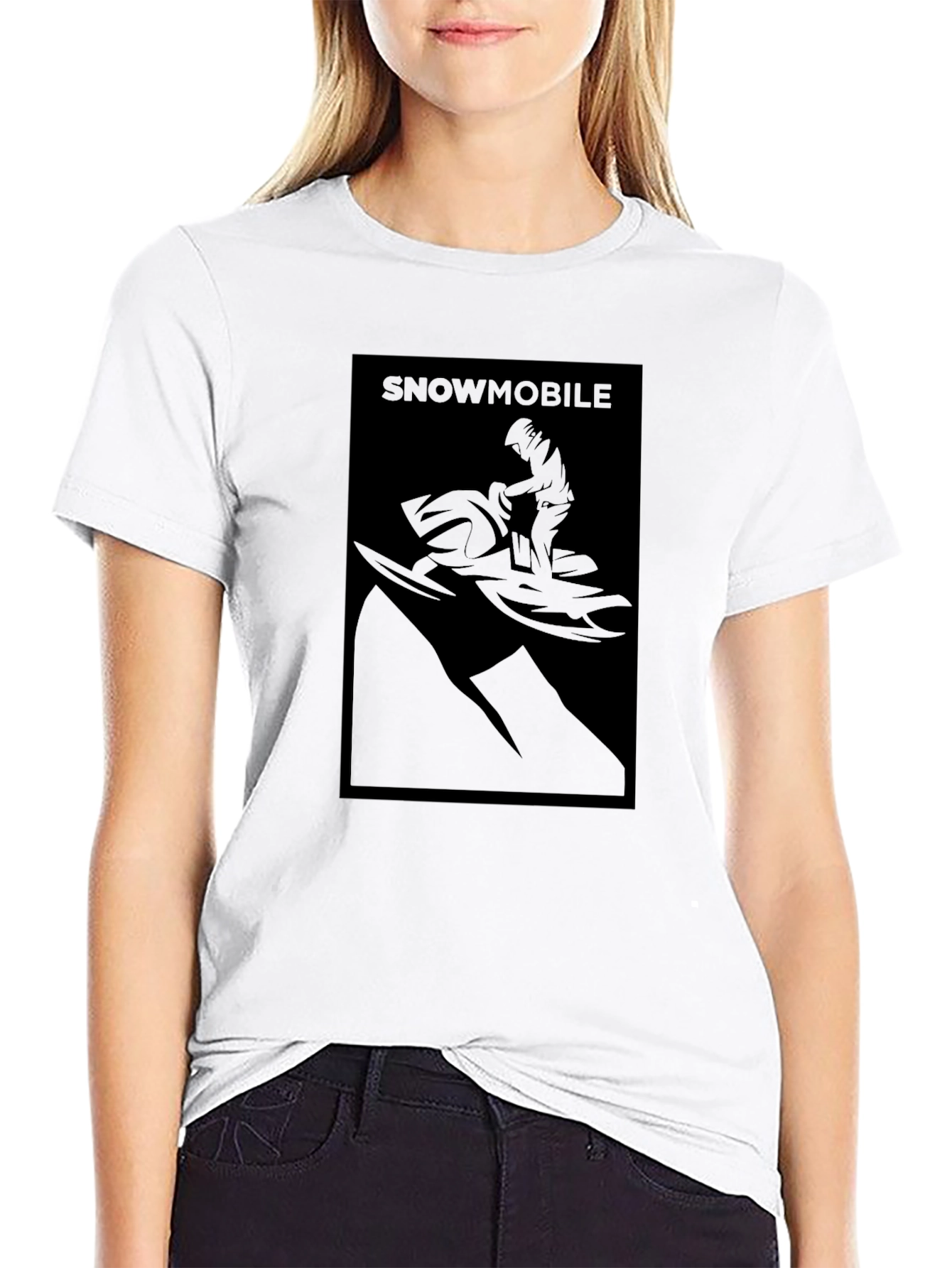 Snowmobile Graphic T-Shirt - Black