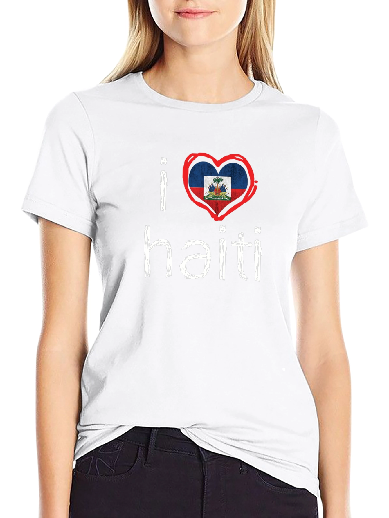 I Heart Haiti Tee - Black Crew Neck T-Shirt