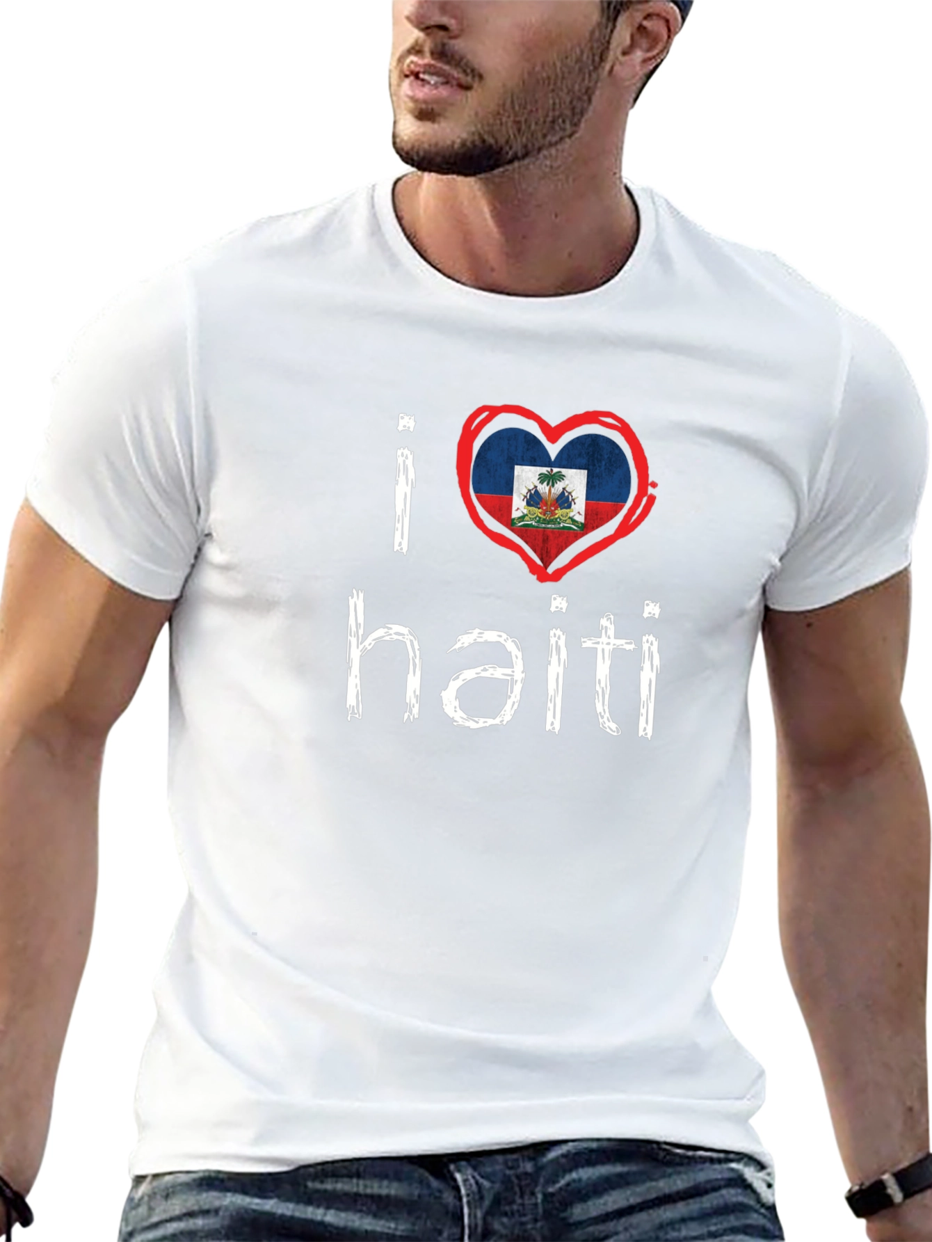 I Heart Haiti Tee - Black Crew Neck T-Shirt