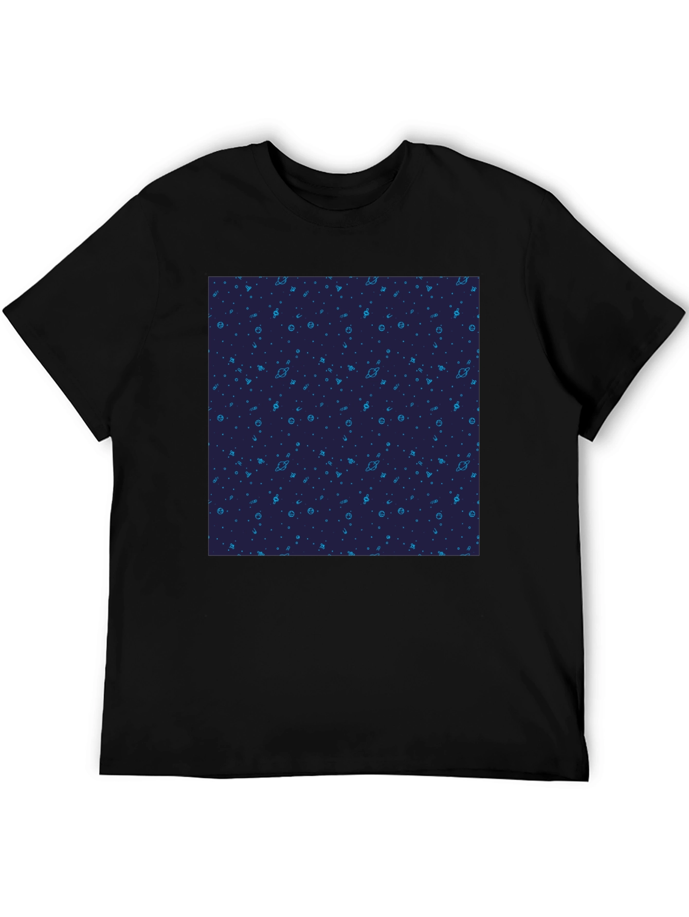 Cosmic Pattern Black T-Shirt