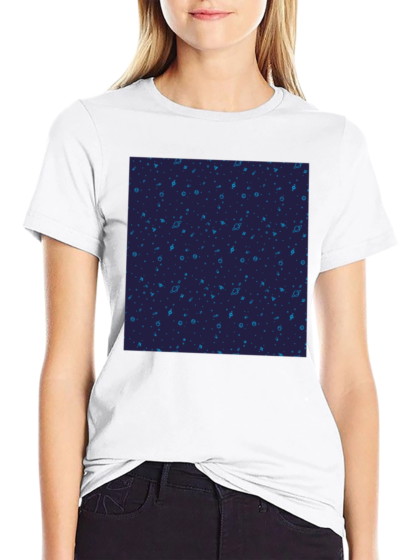 Cosmic Pattern Black T-Shirt