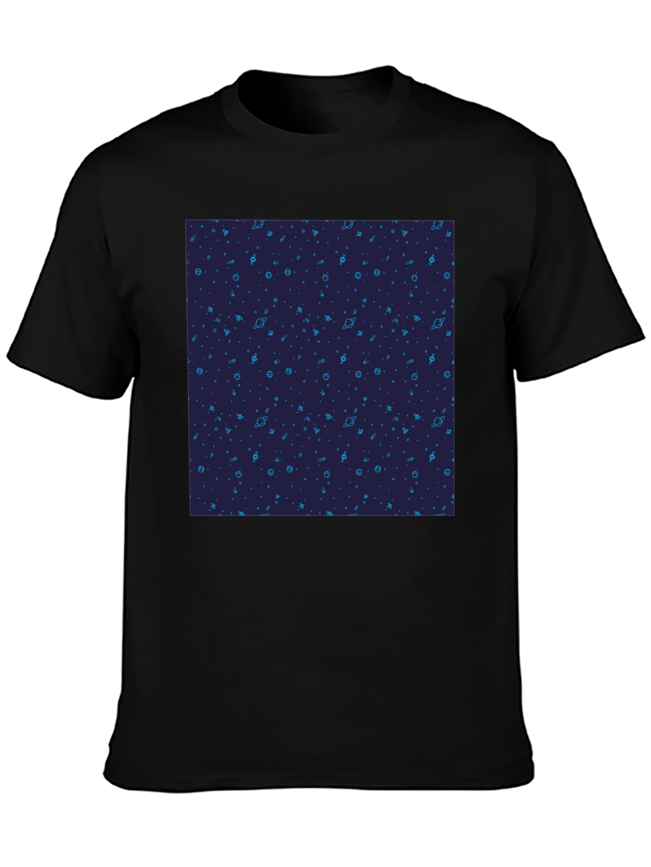 Cosmic Pattern Black T-Shirt