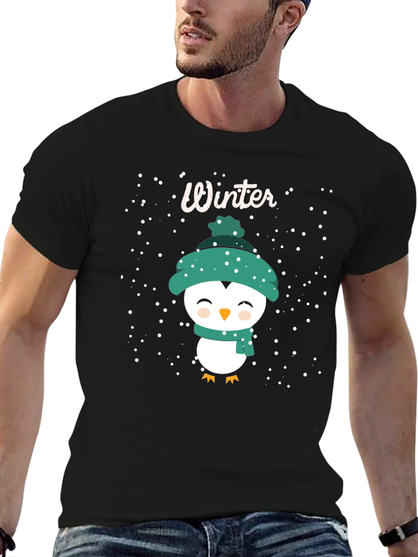 Winter Penguin T-Shirt - Festive Holiday Tee