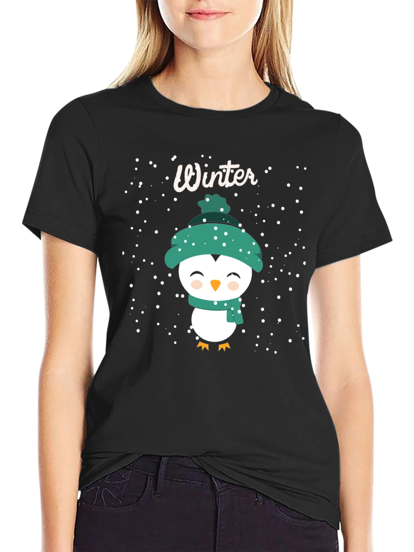 Winter Penguin T-Shirt - Festive Holiday Tee