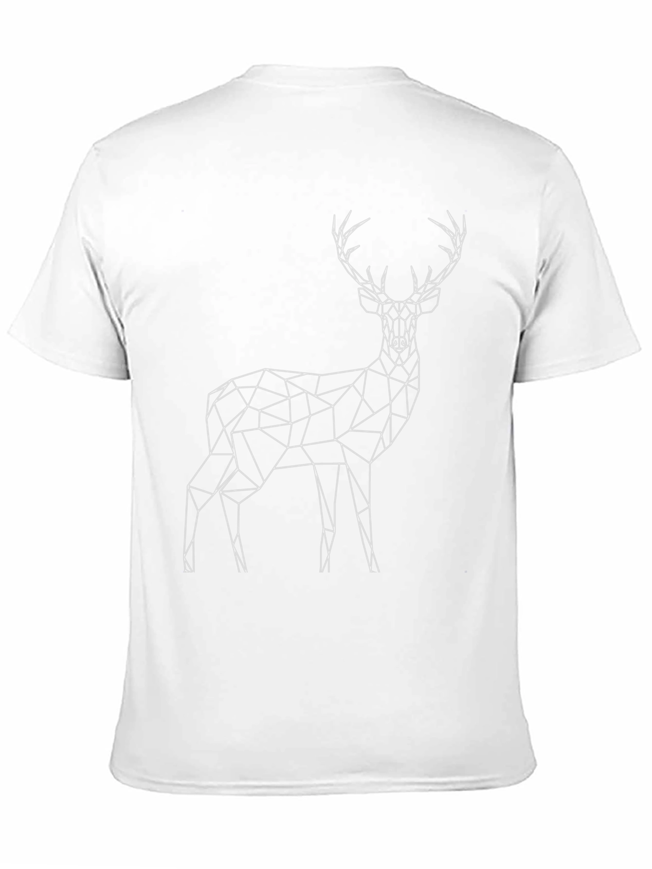 Geometric Deer Graphic Tee - Black