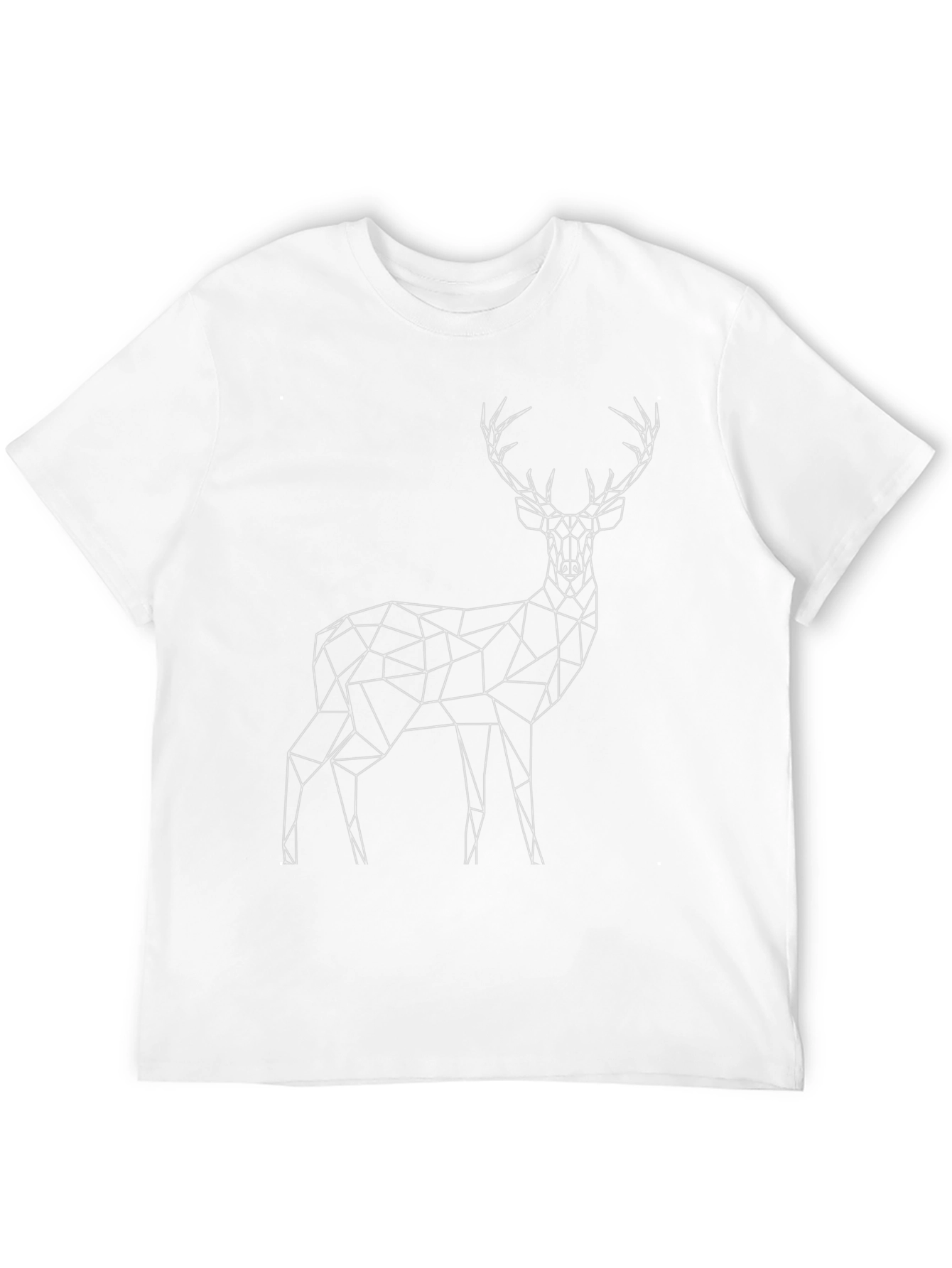 Geometric Deer Graphic Tee - Black