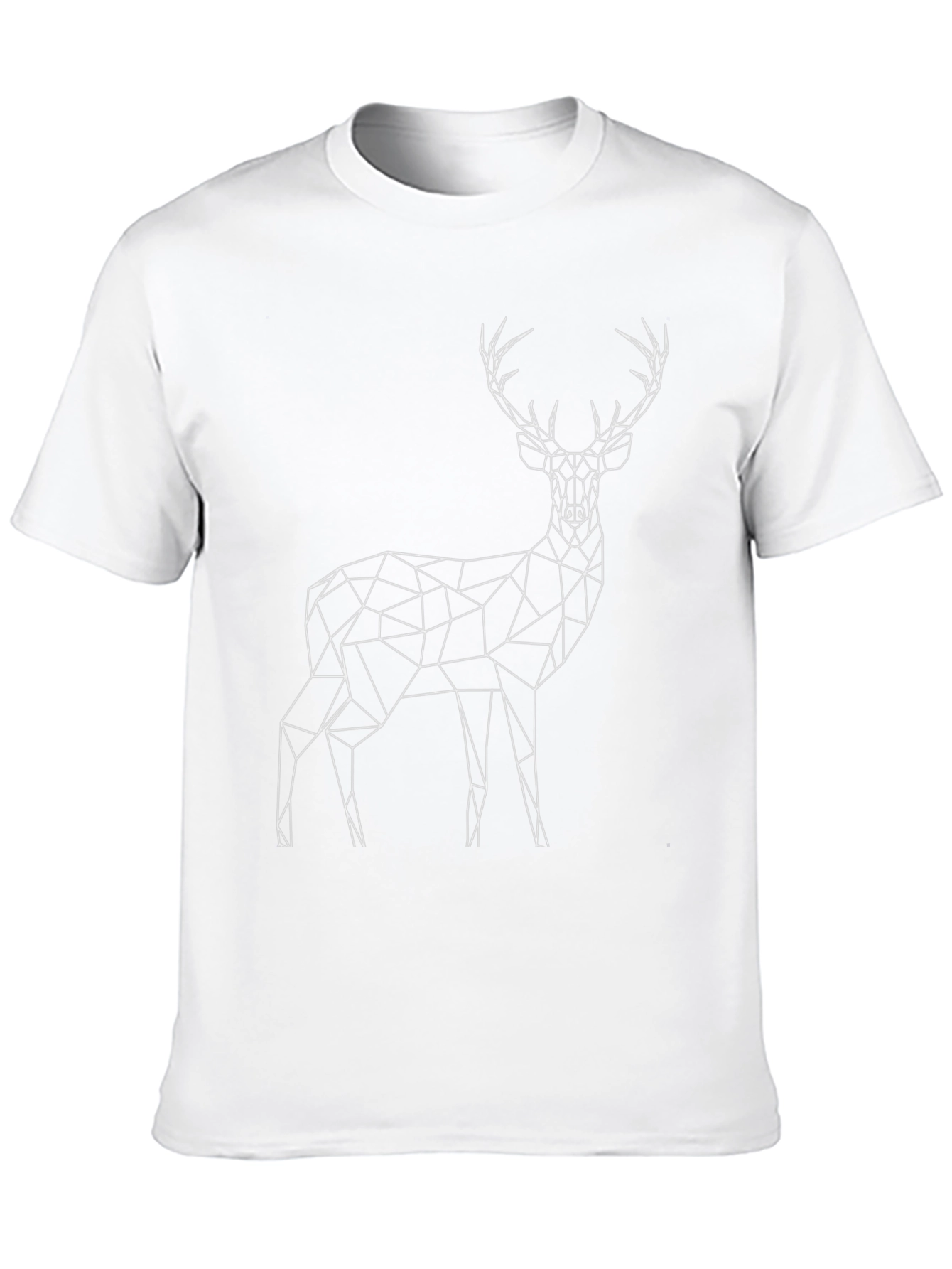 Geometric Deer Graphic Tee - Black
