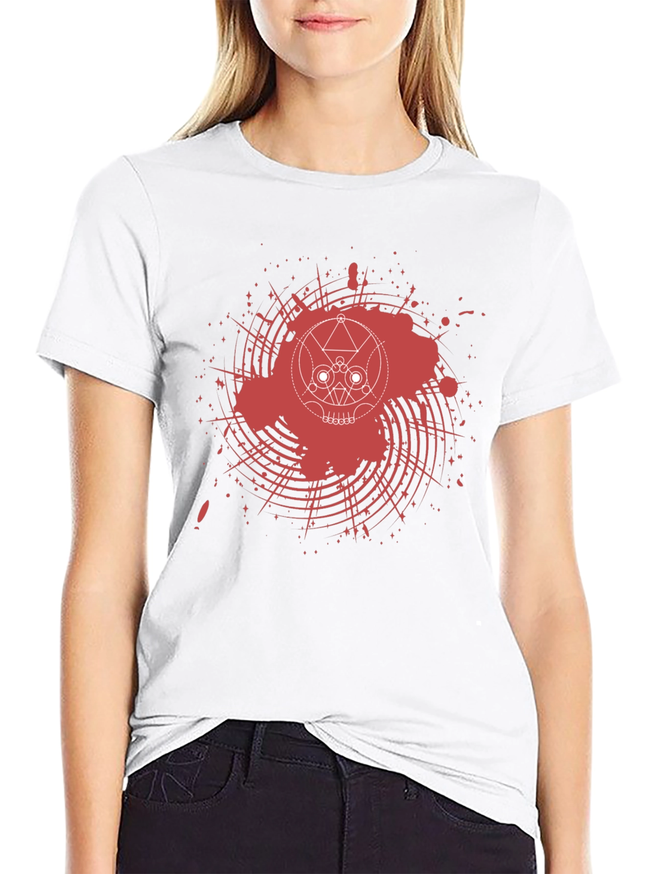 Abstract Skull Graphic Tee - Mens Black T-Shirt
