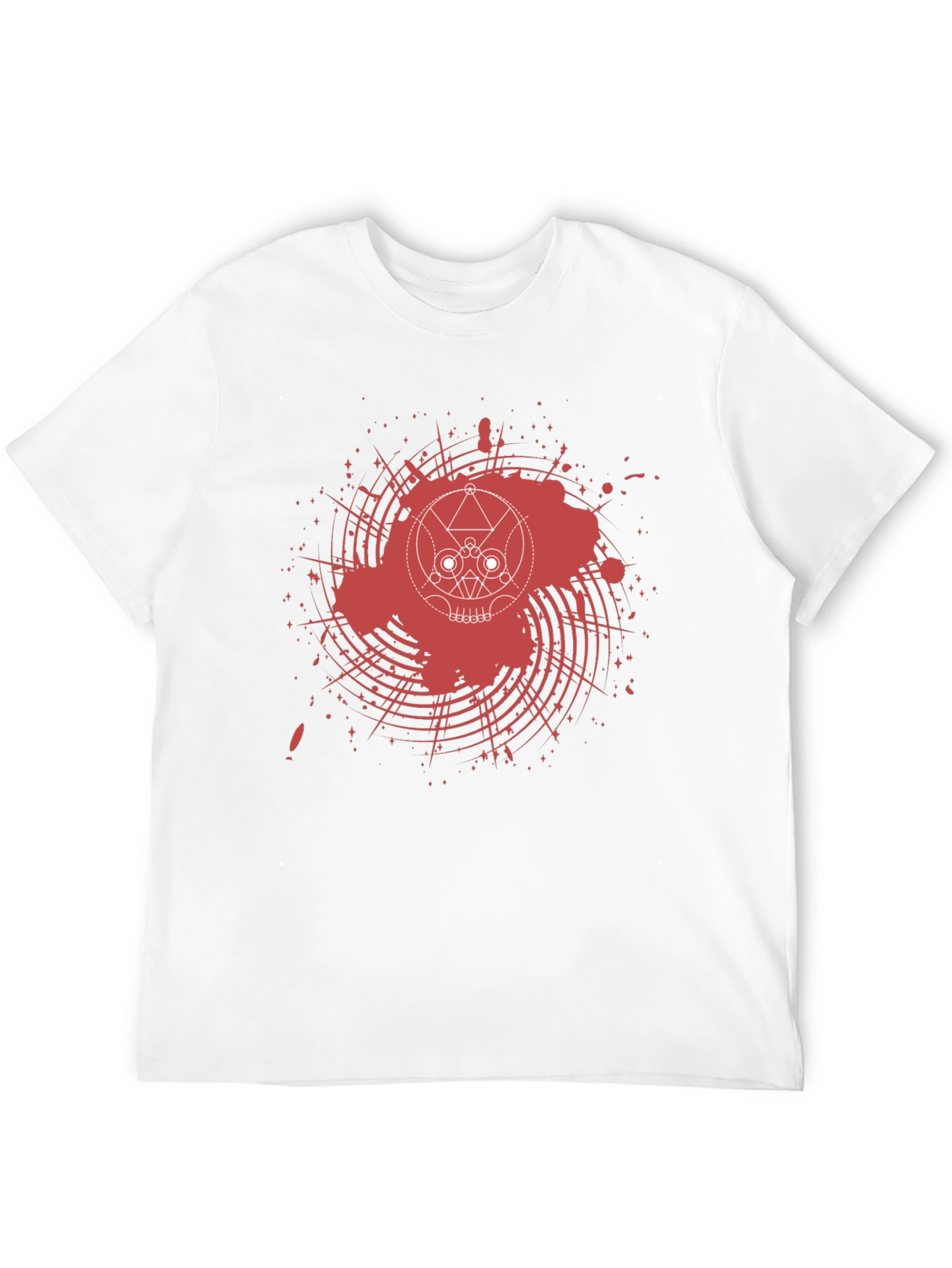 Abstract Skull Graphic Tee - Mens Black T-Shirt