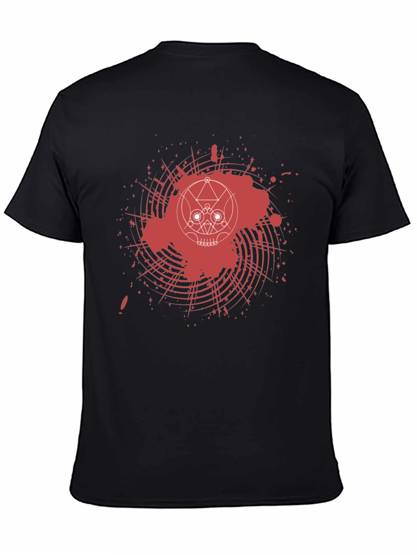 Abstract Skull Graphic Tee - Mens Black T-Shirt