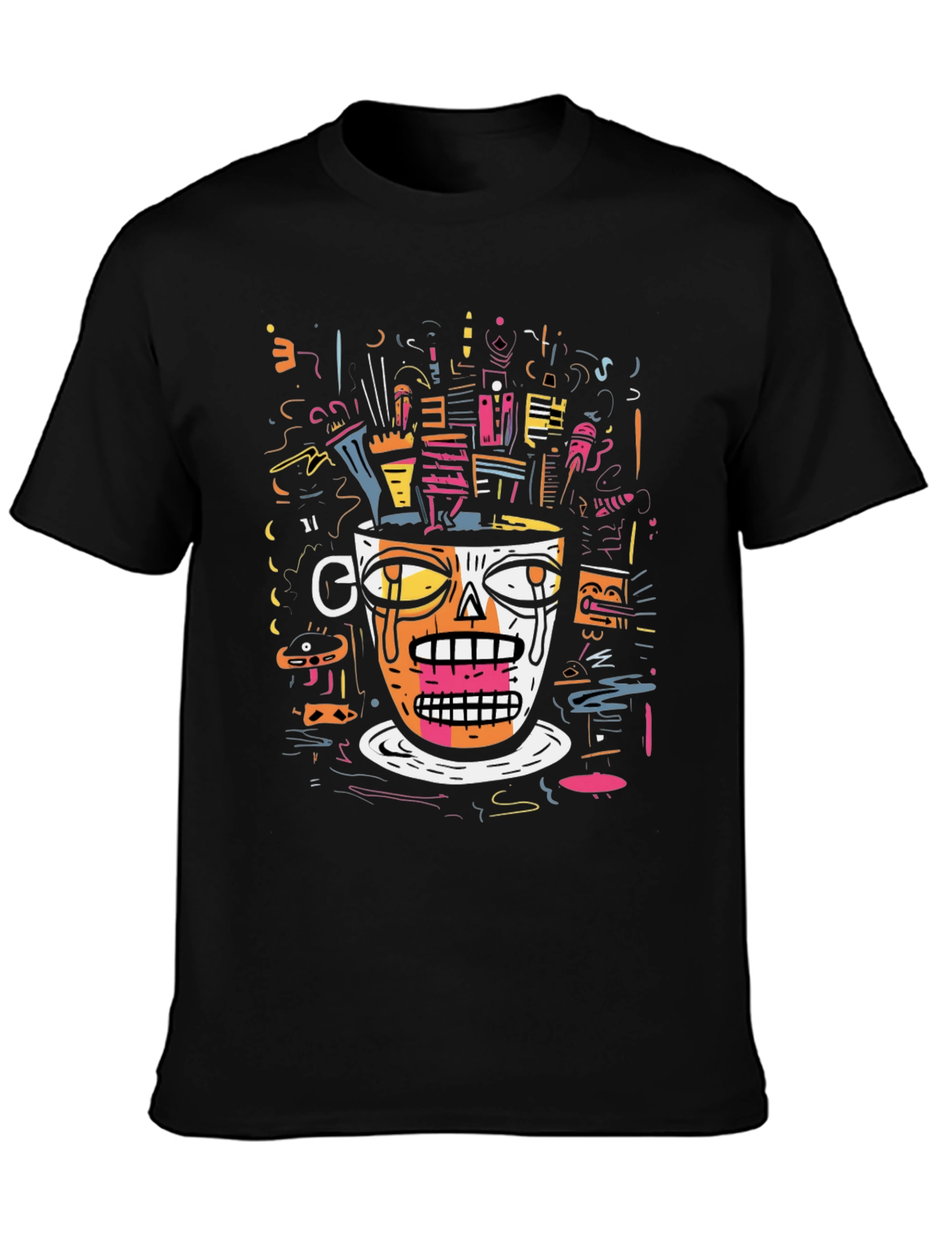 Abstract Cup Graphic Tee - Unique Design