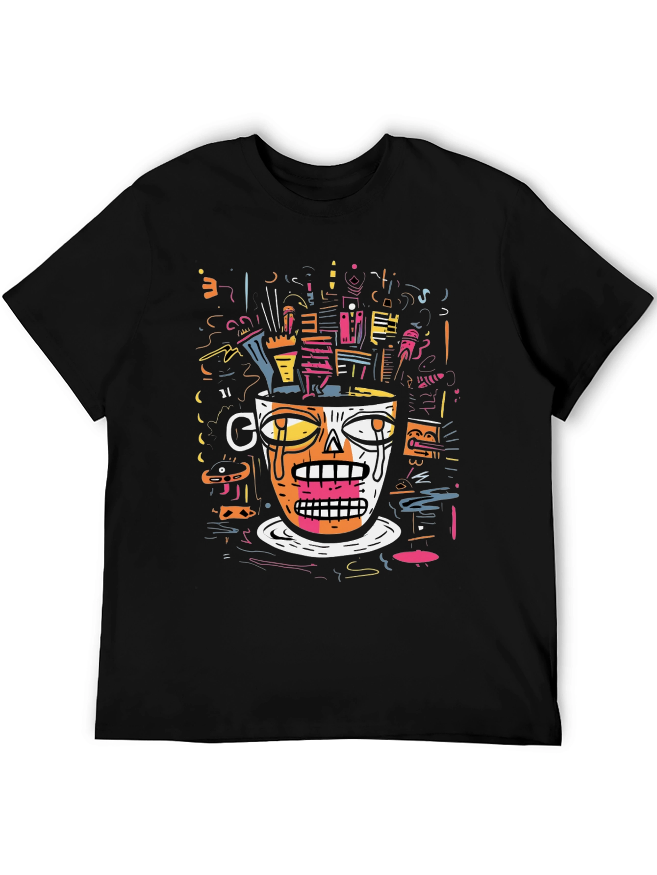 Abstract Cup Graphic Tee - Unique Design