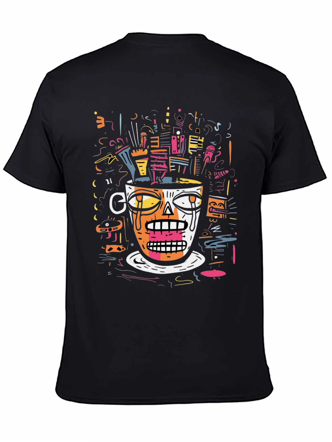 Abstract Cup Graphic Tee - Unique Design