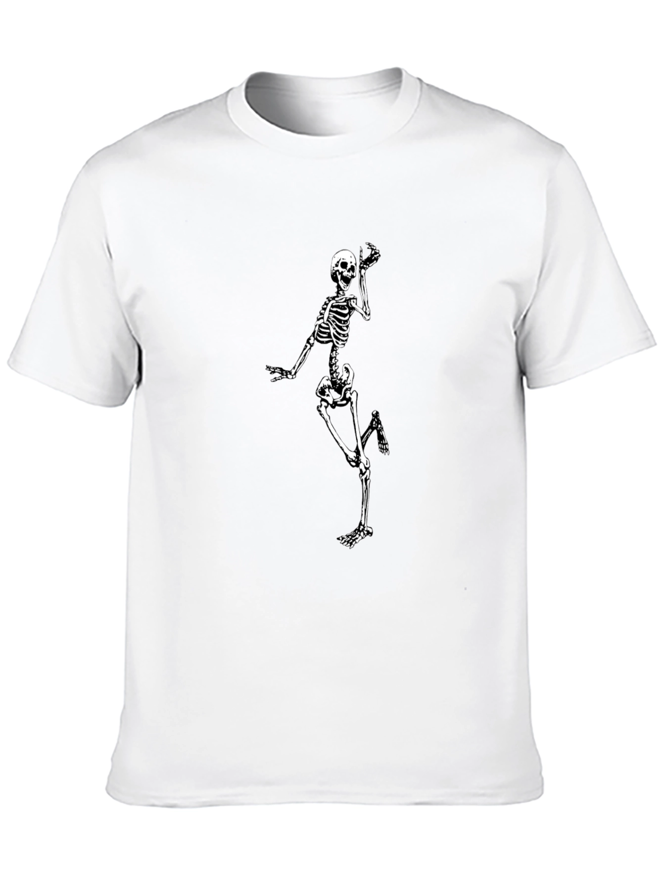 Skeleton Graphic Tee - Black Crew Neck
